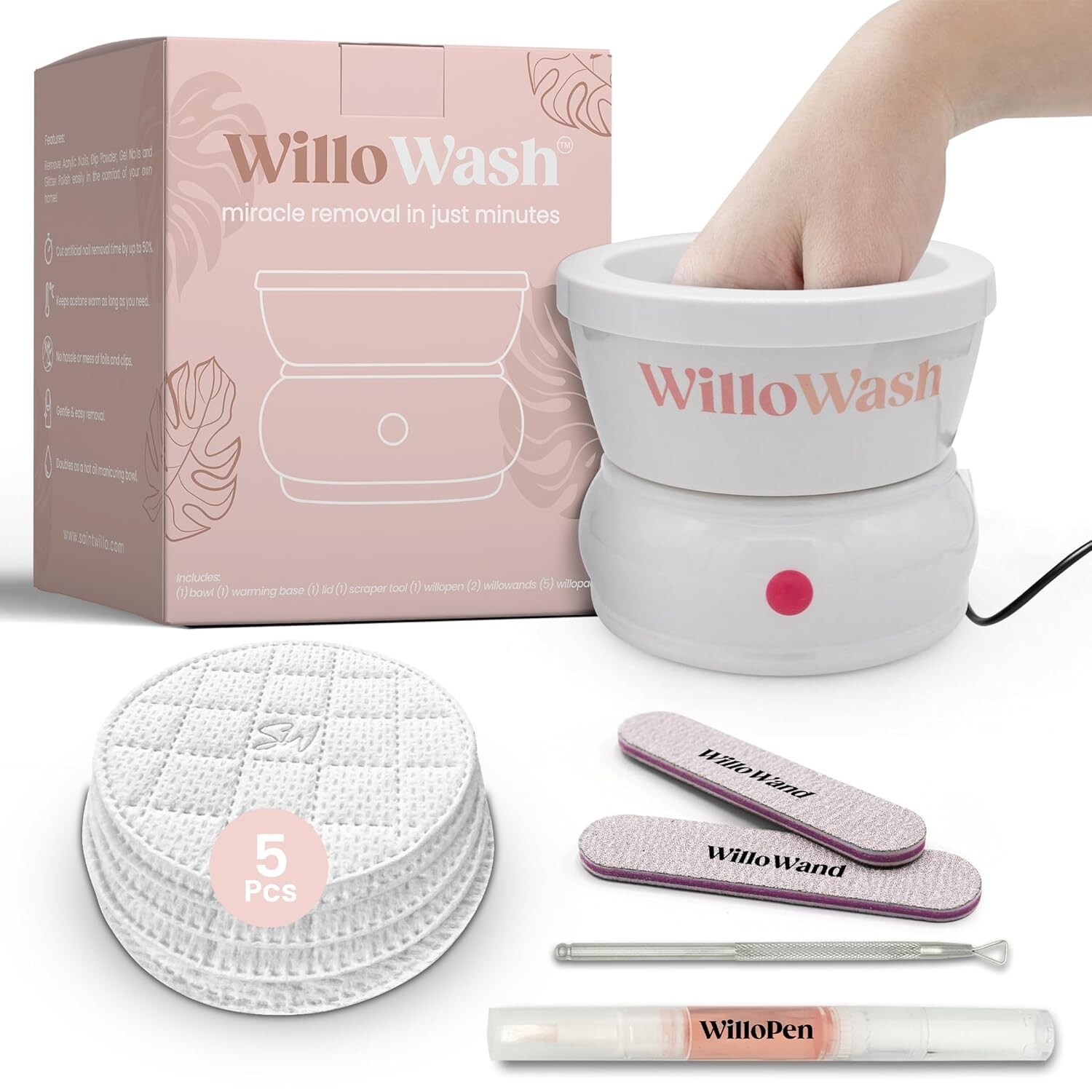 Salon-Quality Electric Nail Soaking Bowl – Complete Kit for Fast Acrylic Removal