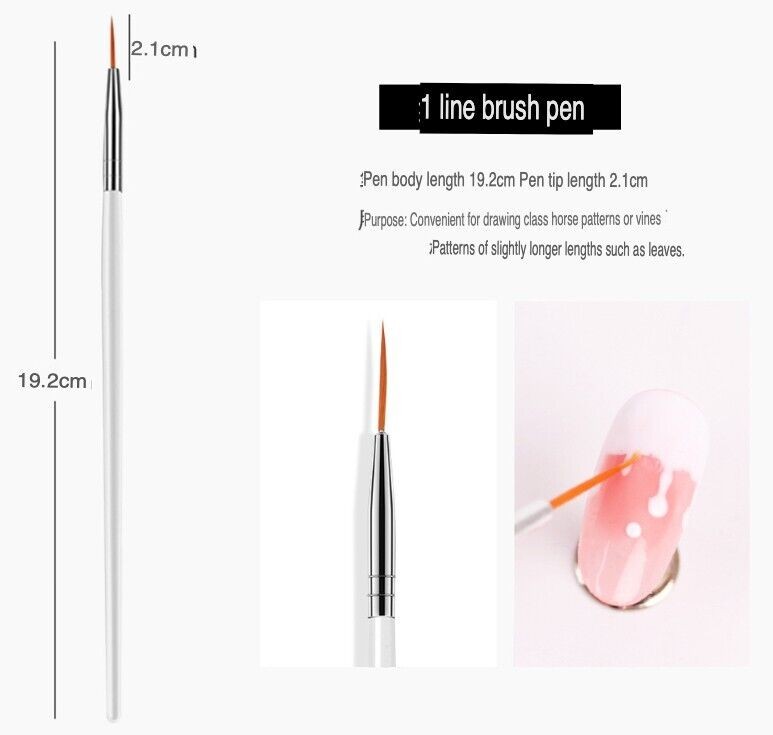 20Pcs Nail Art Dotting Painting Drawing Brush Pen Tools UV Gel Polish Kit Set