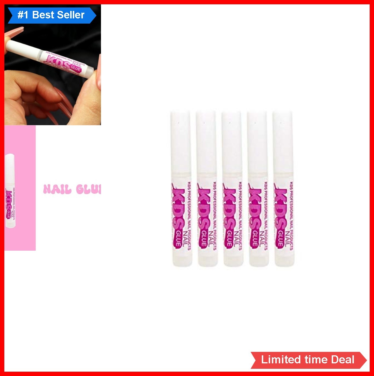 Nail Glue 5 Pack 0.07 oz Fast Drying Water Resistant Plastic Compatible Super