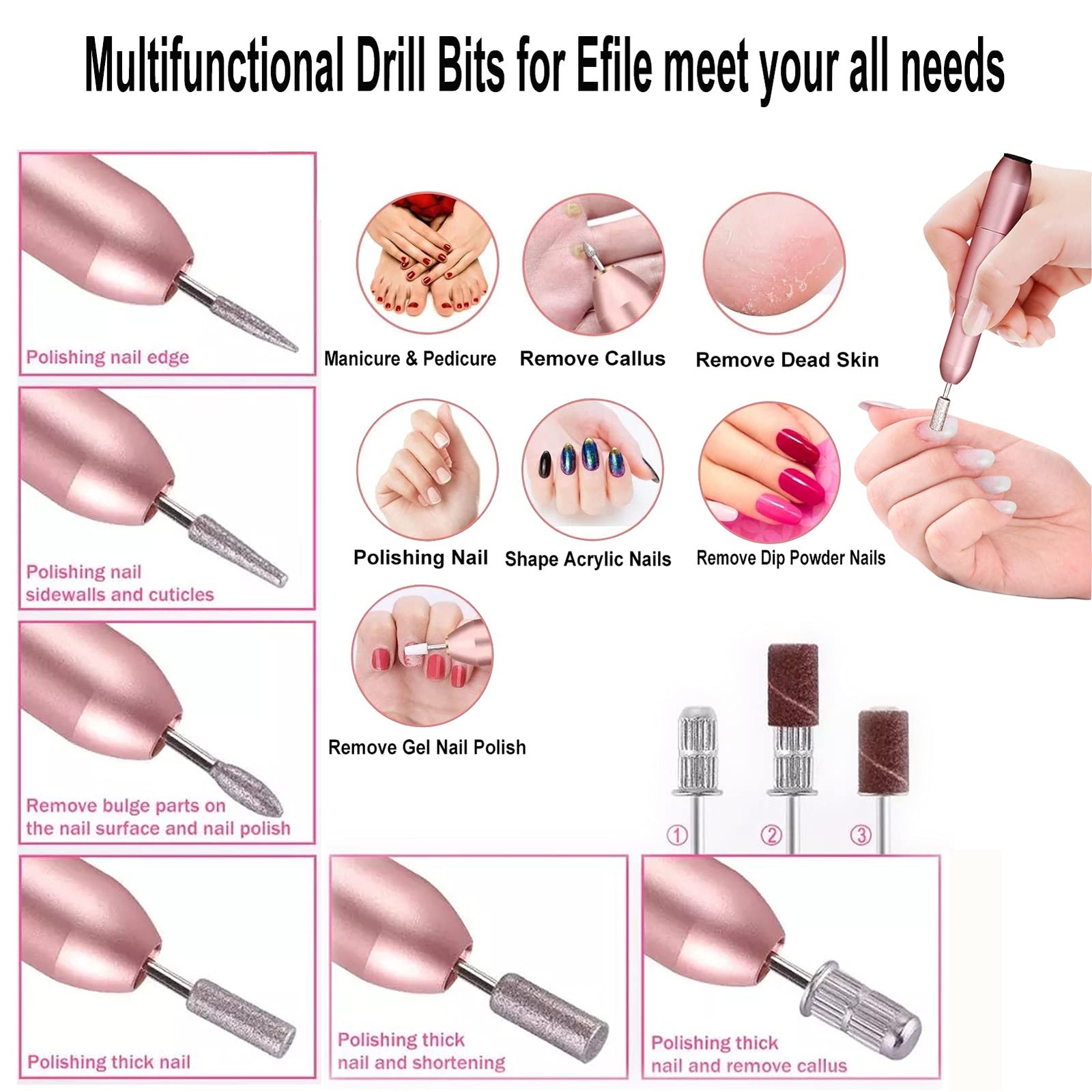 116 Pcs Portable Electric Nail Drill Kit With 120W UV LED Lamp Manicure Pedicure