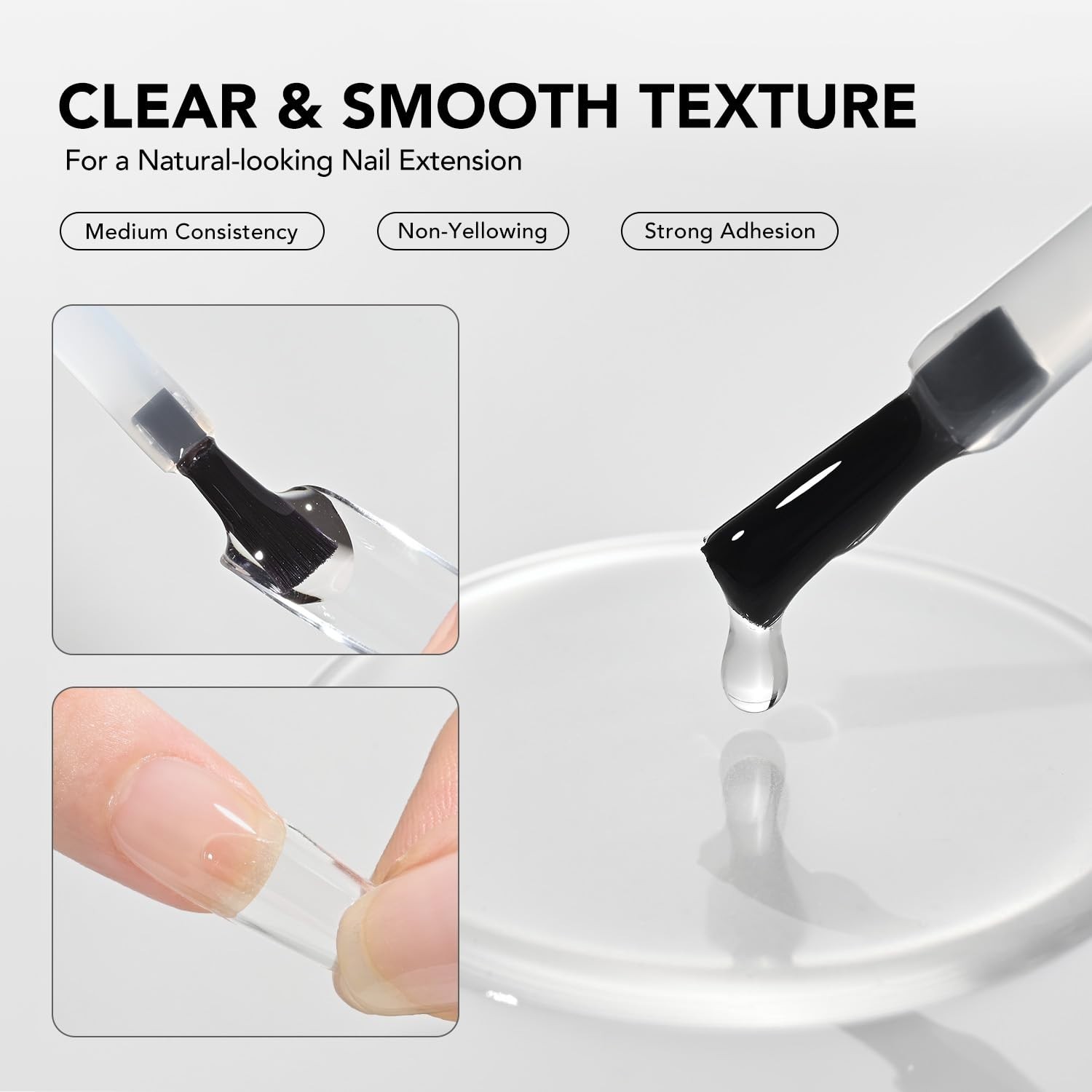 Acrylic Nail Glue Gel – 16ml Non-Toxic, 60s Cure for Strong, Sheer Press-On Hold