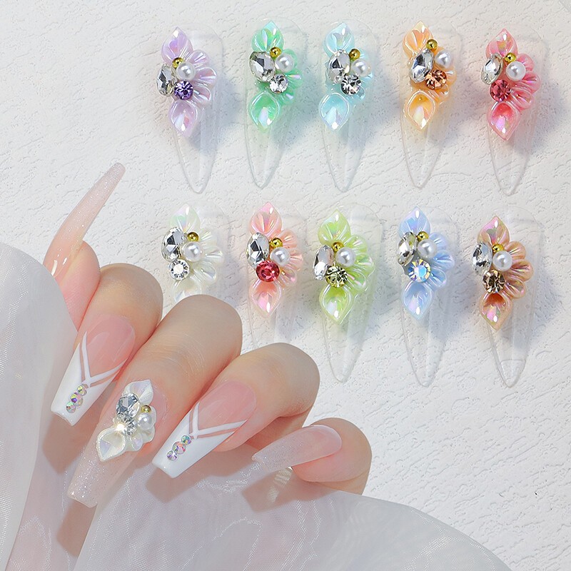 3D Bow Butterfly Nail Art Stickers Charms Decorations Cute Mixed Style Manicure