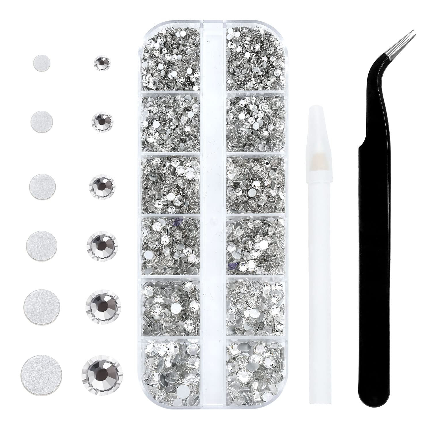 Black Diamond Glass Flatback Rhinestones for Nails, Crafts & Clothes – 4240PCS 6