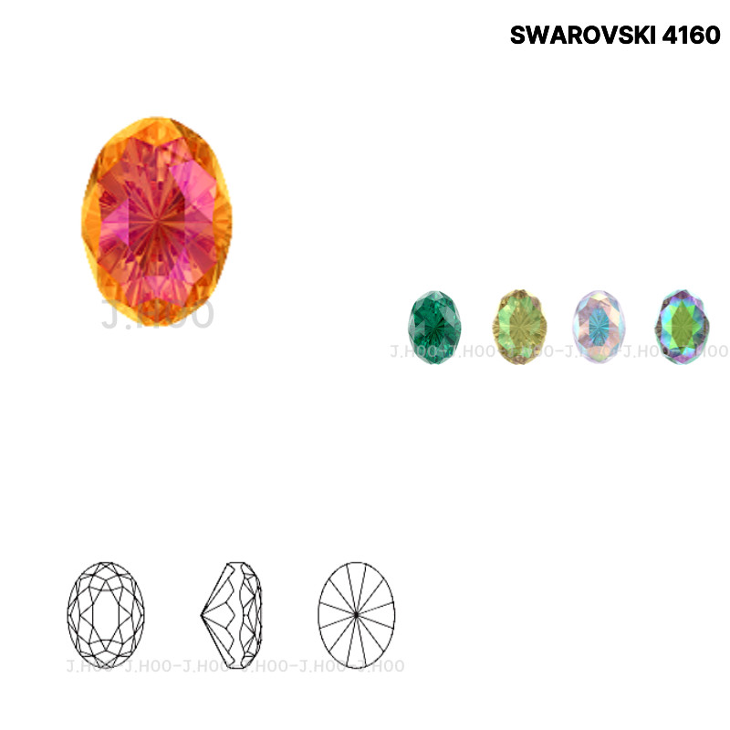 Swarovski 4160 Mystic Oval Fancy Stone 8*6mm(2pcs)
