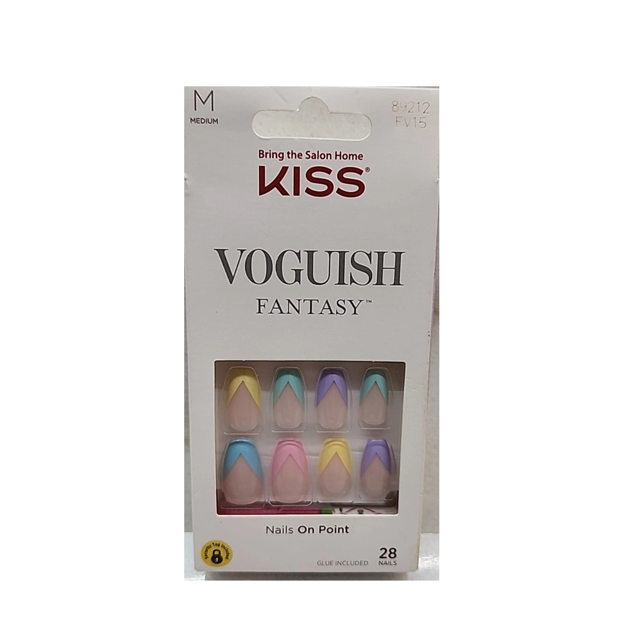 Kiss Voguish Fantasy Press on Nails in FV15 Glue Included Long Lasting Wear Nib
