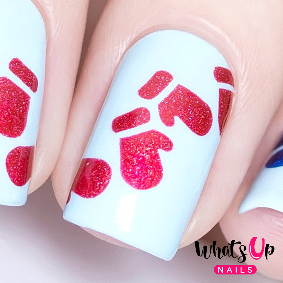 Mittens Stencils for Nails, Christmas Nails, Nail Art