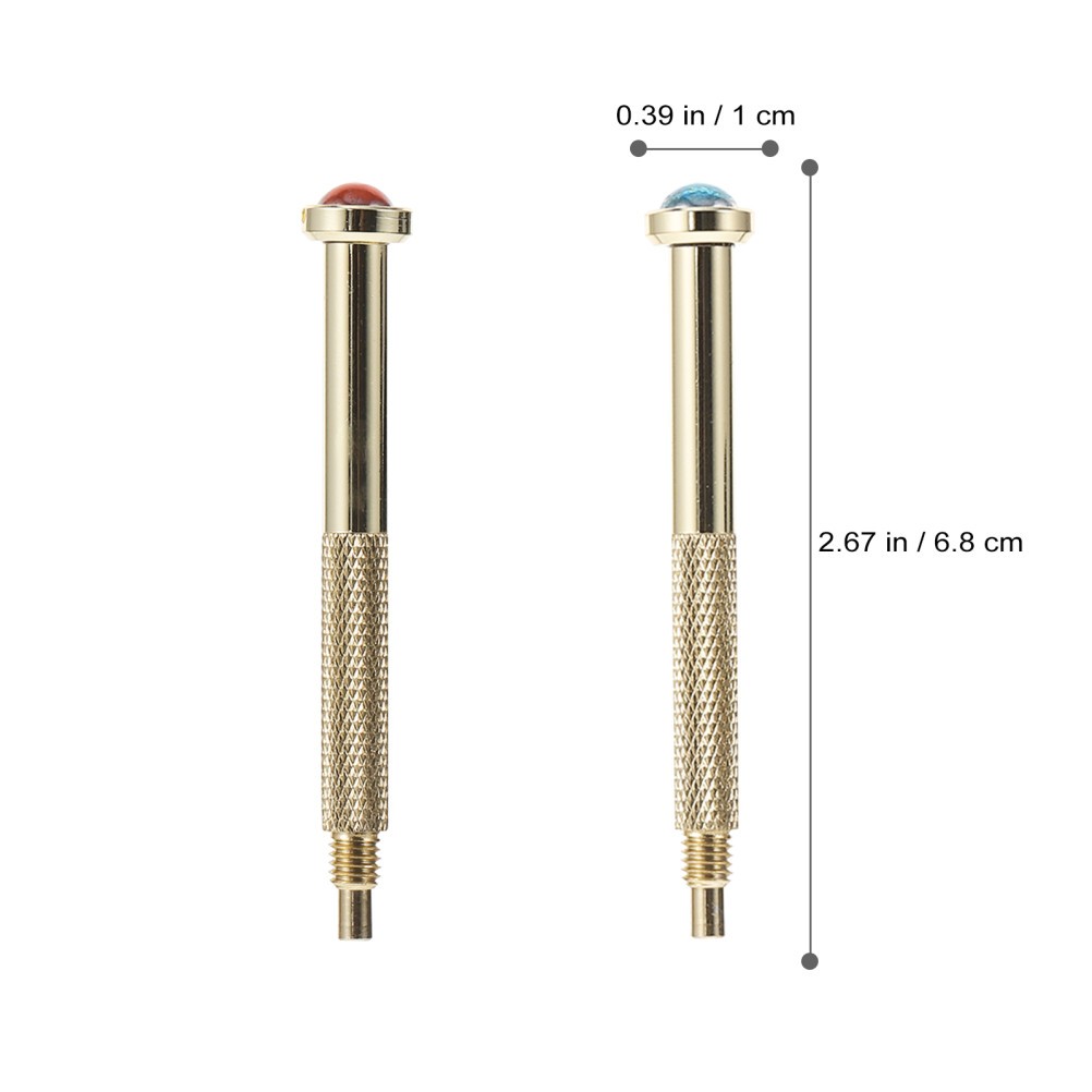 2Pcs Nail Art Piercing Tools Metal Nail Hand Drills Golden Color