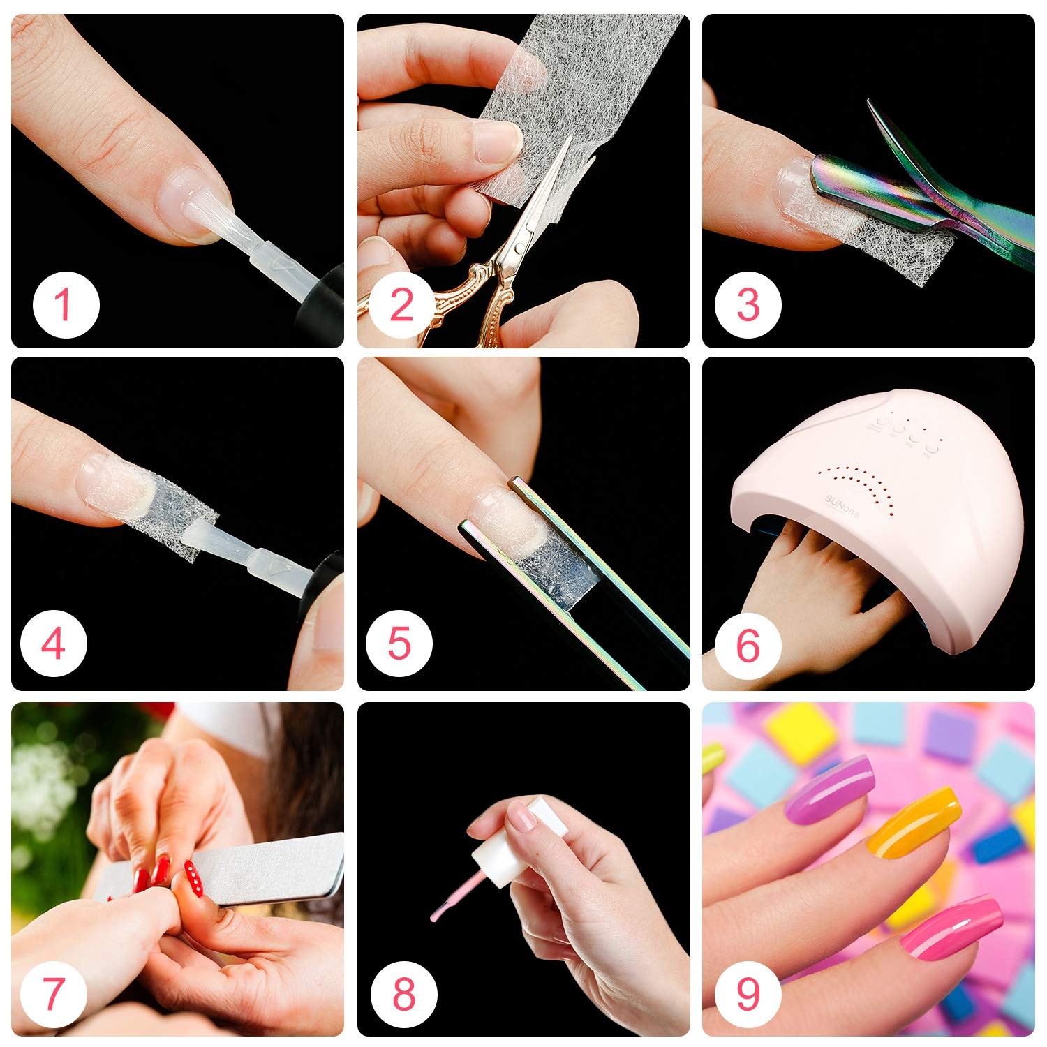 240 Pcs Silk Nail Extension Wrap Fiberglass Nail Wrap for Splits Breaks Repair