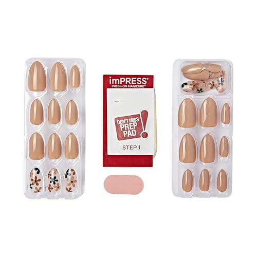 KISS No Glue Mani Press-On Nails, Design, ‘As It Was’, Neutral/green, Medium