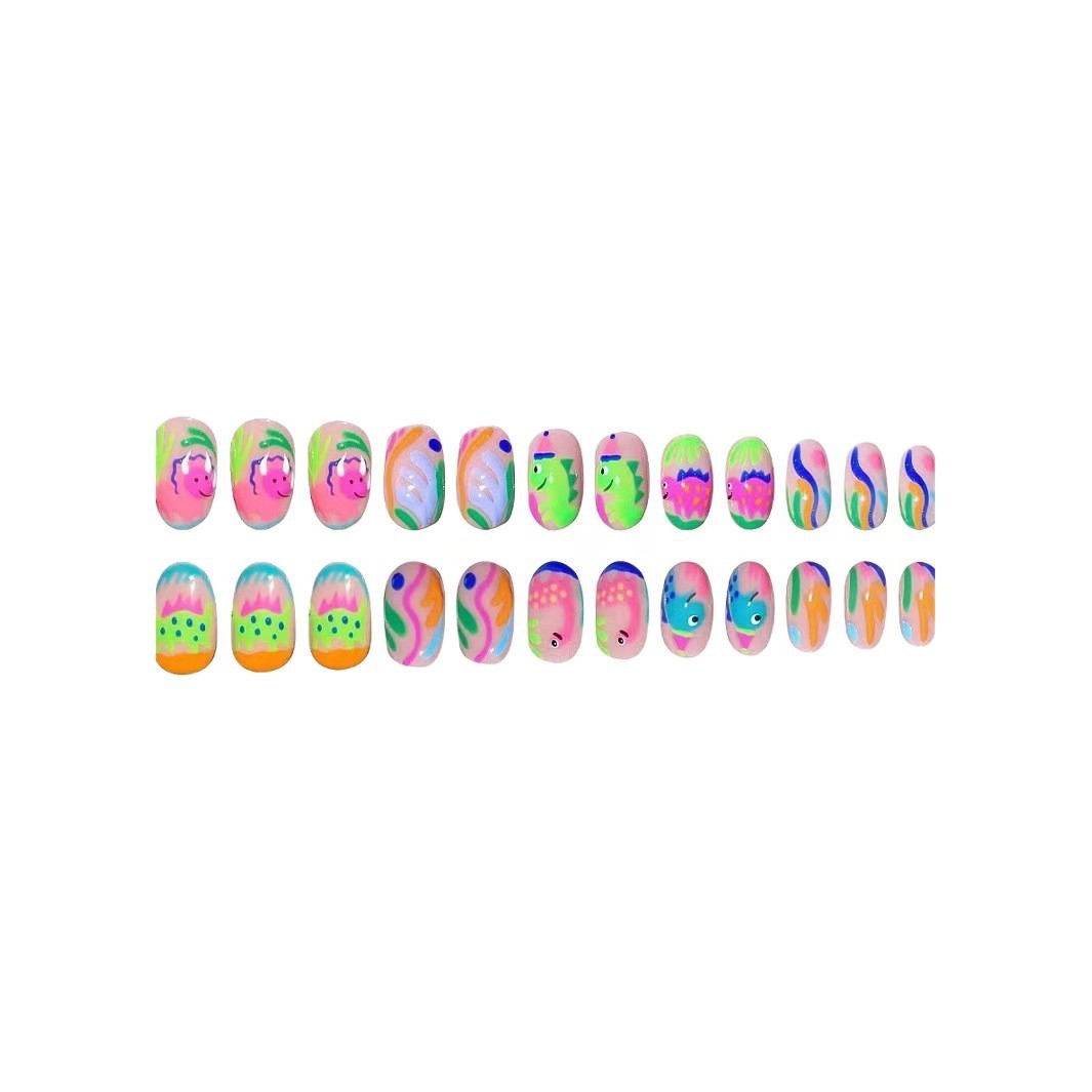 Summer Fish Plant Nail Art Stickers Vibrant Manicure Decals