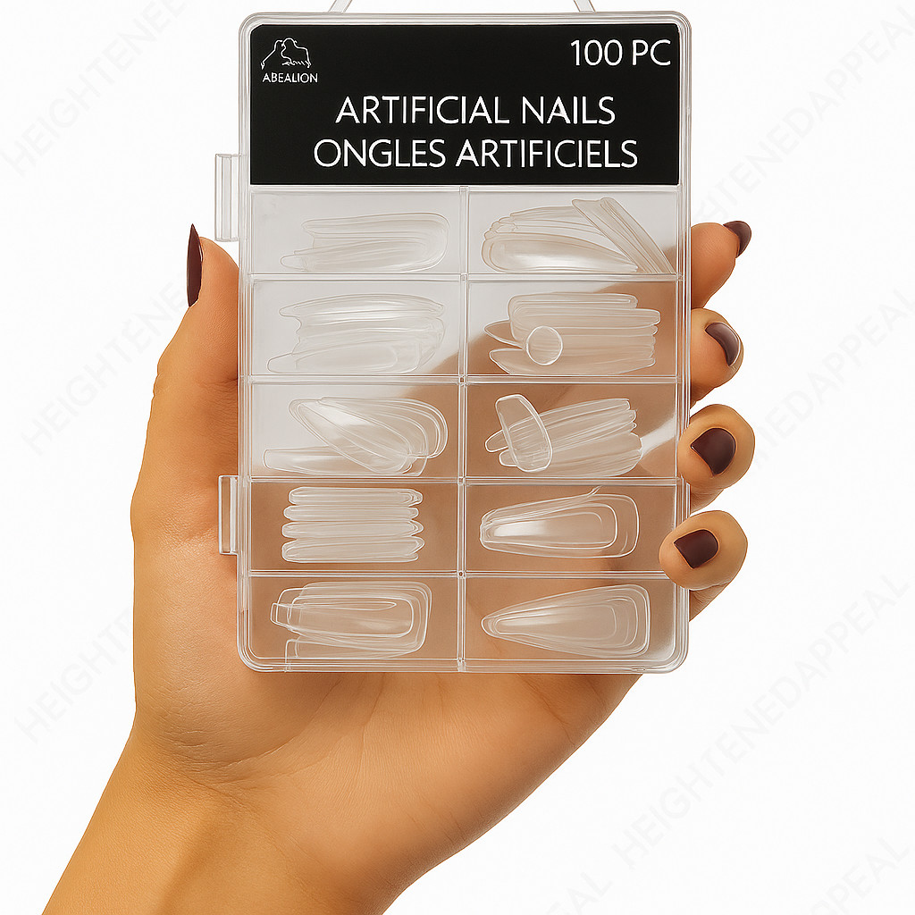 100pcs Clear Coffin Nail Tips Full Cover Acrylic Gel Press Tips Salon Quality