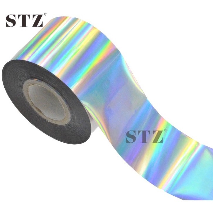 Holographic Nail Foils Wraps Mirror Shine Stickers Silver Gold 4pc x 20cm SET