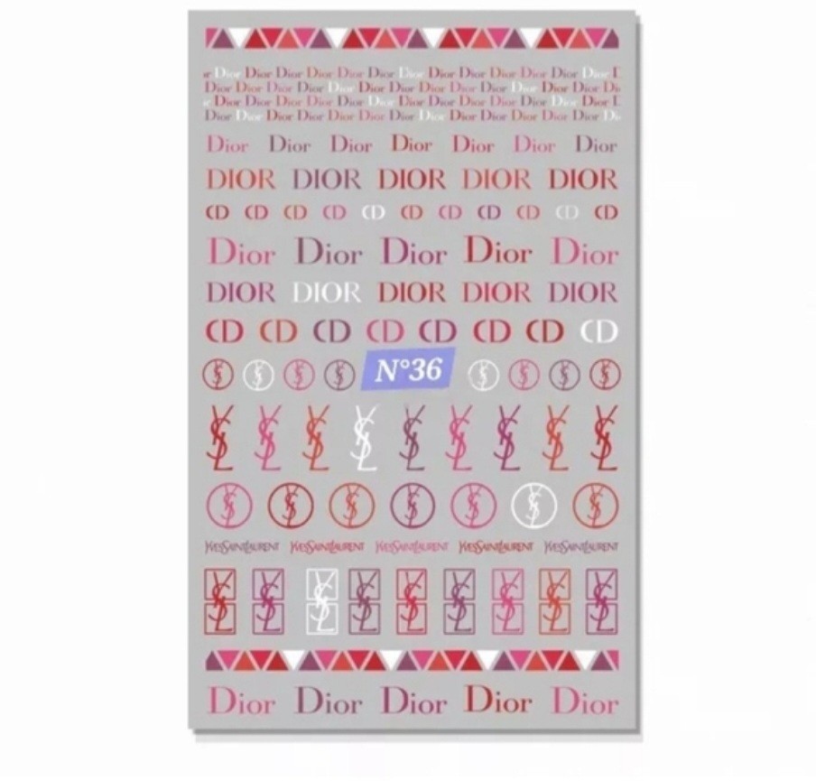 NWT NAIL ART DESIGN SELF-SEAL STICKERS SOLID REDS/PINKS N°36!