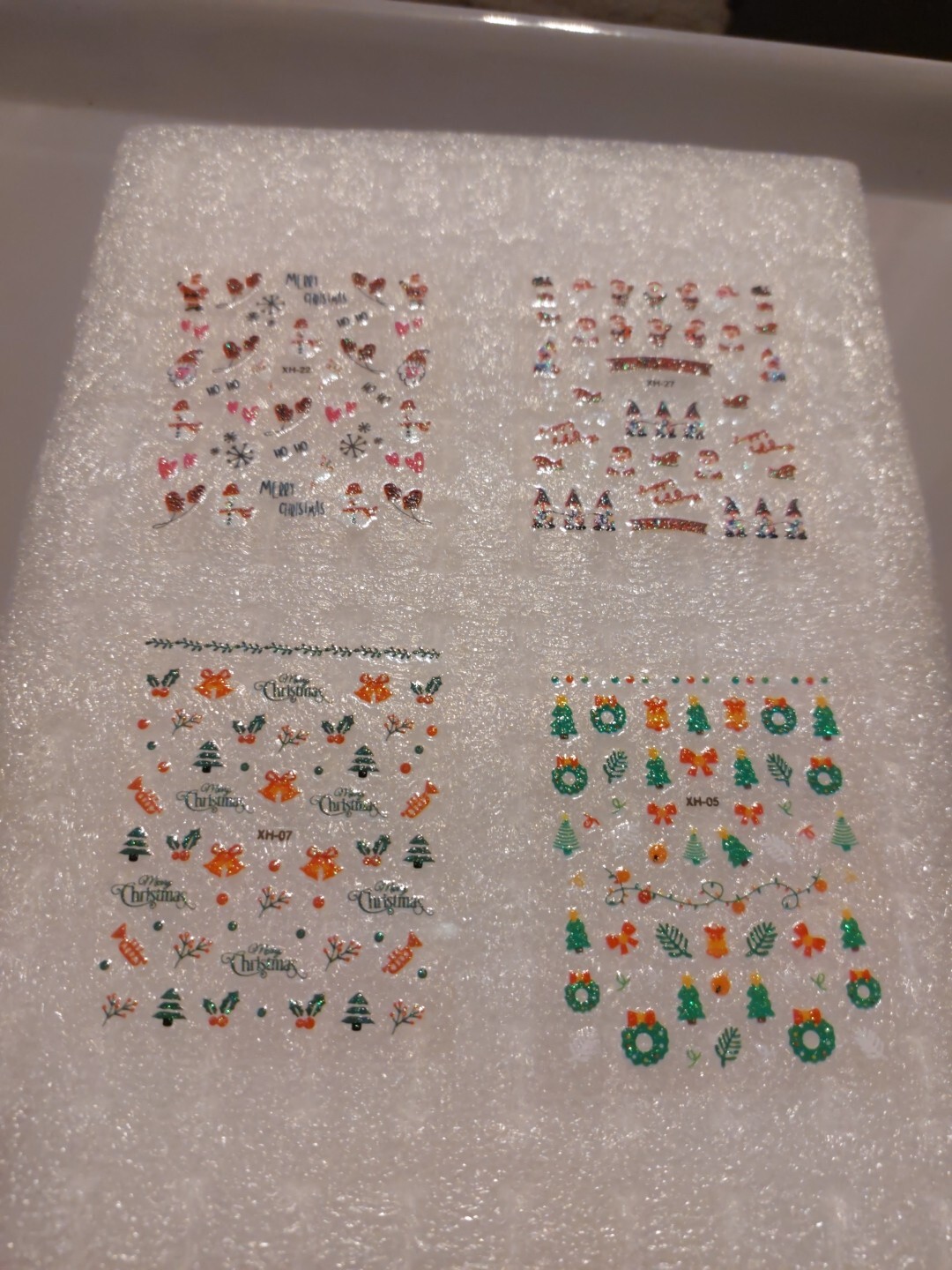 4 X Small Sheets Of Christmas Nail Art Stickers (Dn142) New