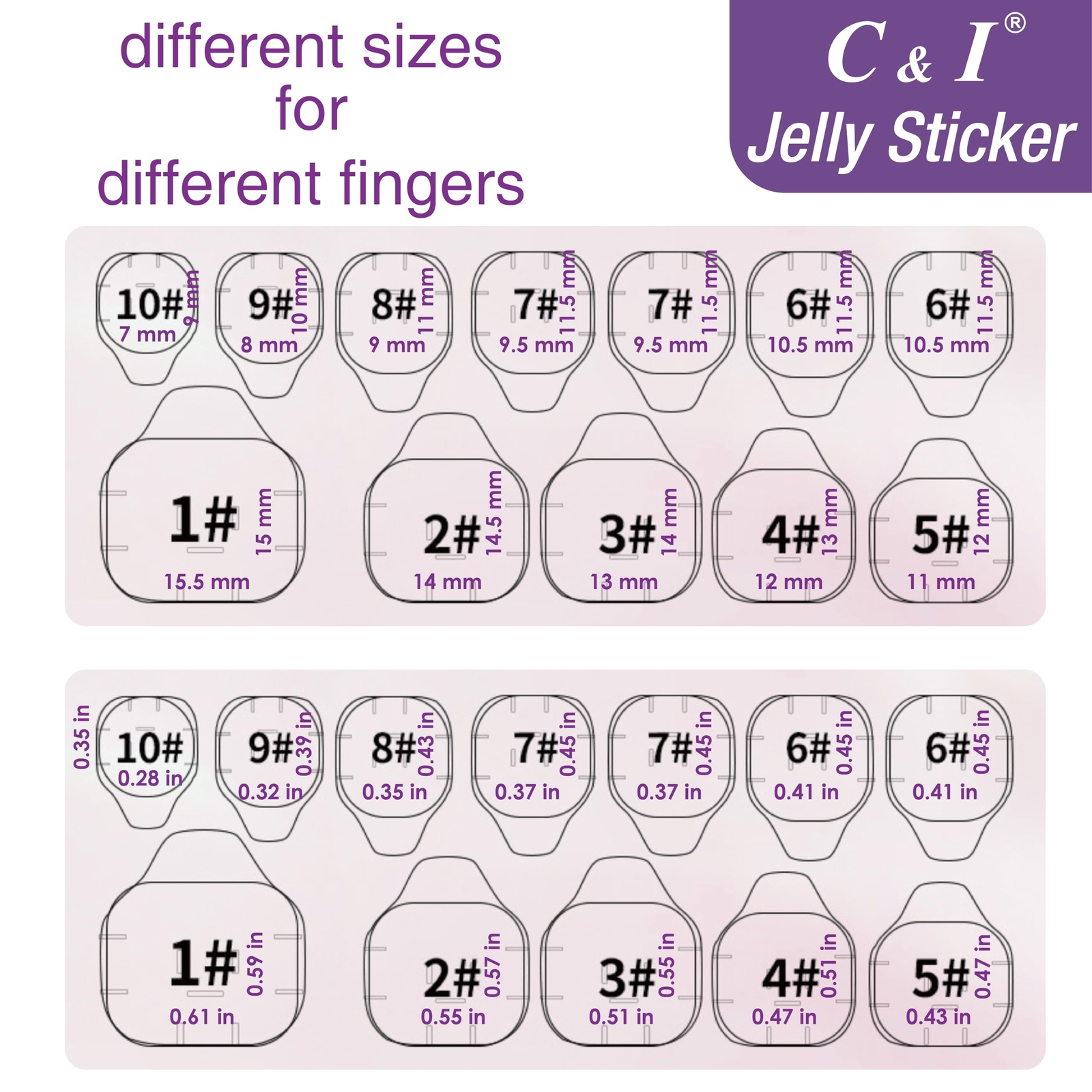 50 Sheets Double Sided Jelly Gel Nail Glue for Press On Nails False Nail Tips