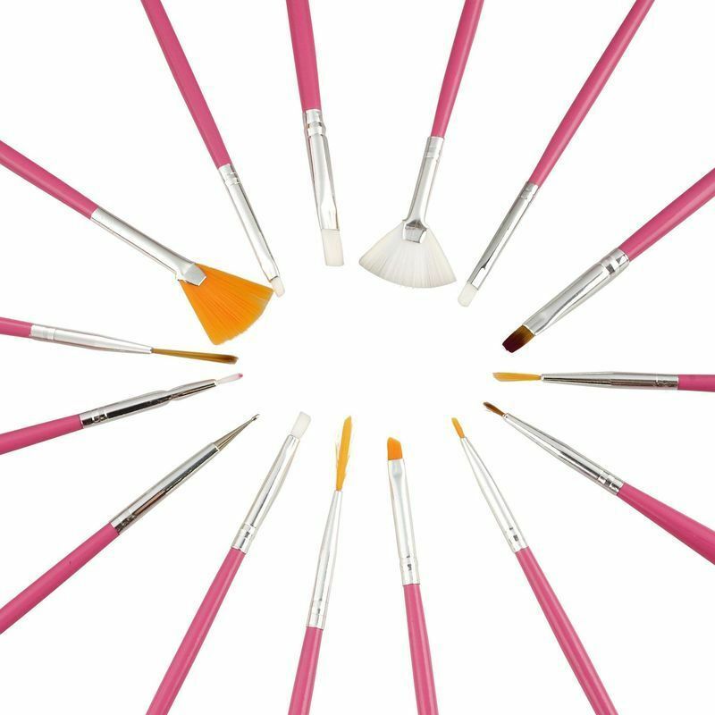 15PCS Nail Pens UV Gel Design Painting Art Brush Set Salon Manicure DIY Tool US