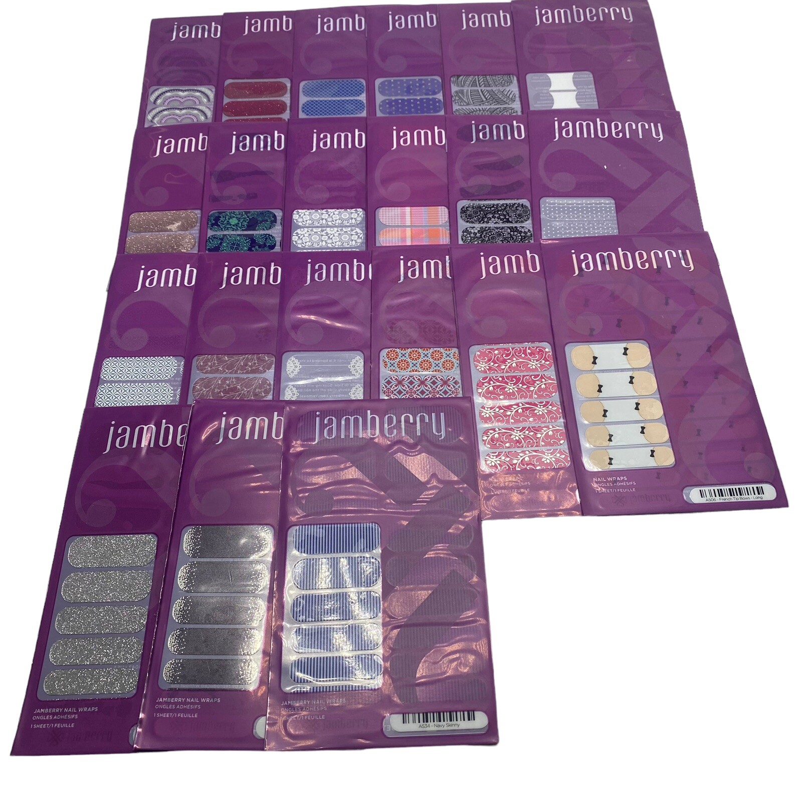 Jamberry Nail Wraps New In Package Full Sheets Lot Of 21 Various Designs Colors