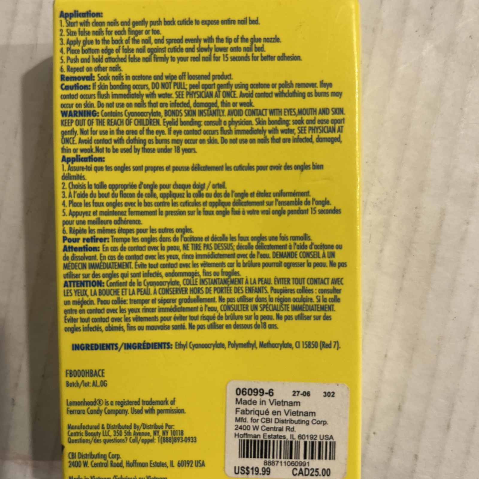 Lemon Head Press On Nails, 24 Count Almond Shape From Claire’s