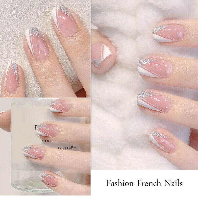 3D Glitter French Tip Guide Sticker Manicure Stripe Edge Nail Art Decoration NH6