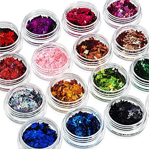 16 Colors Butterfly Glitter Nail Sequins Holographic Body Glitter Laser Butte…