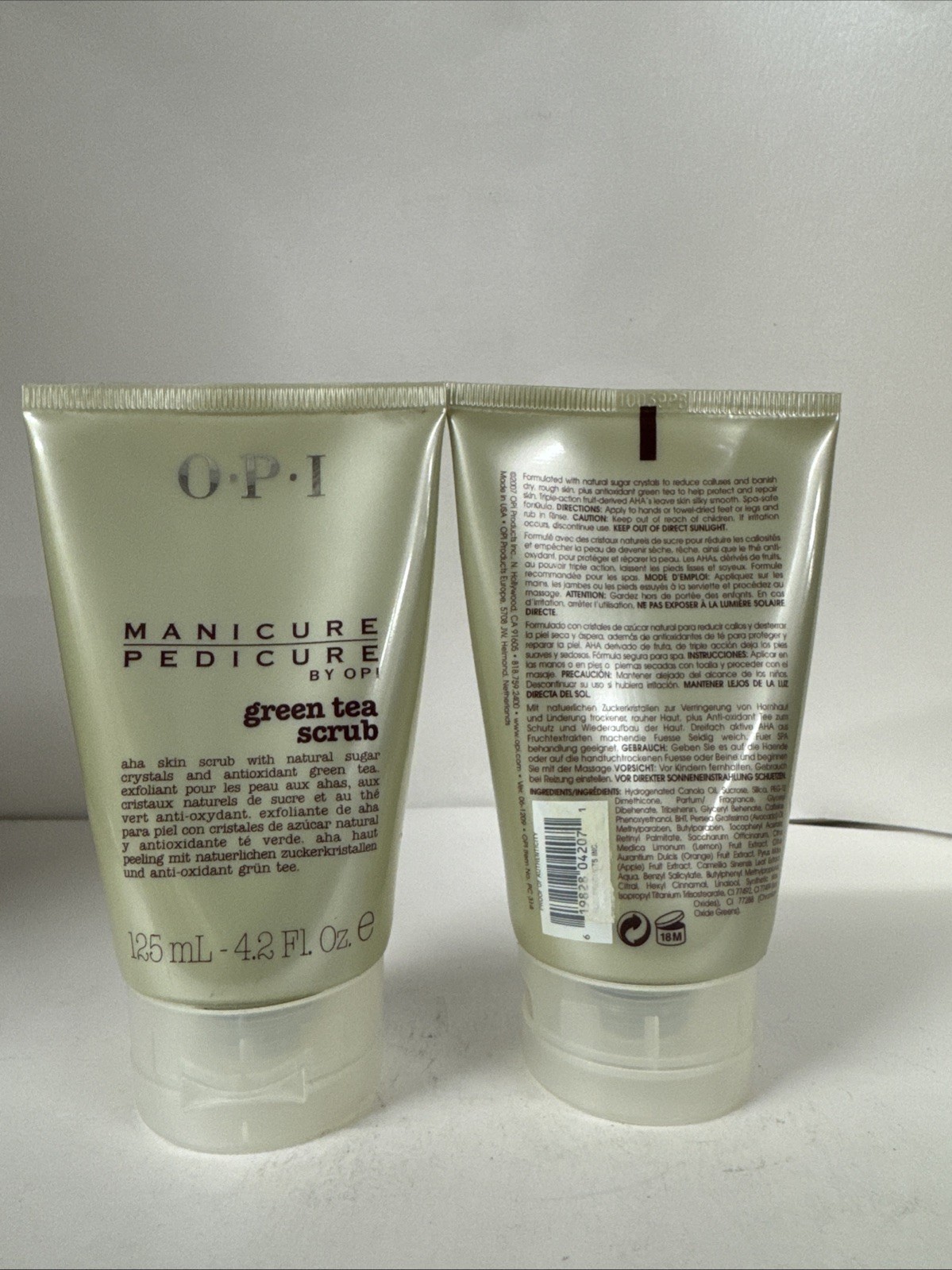 2 Pack — OPI Manicure Pedicure Green tea scrub 4.2 oz