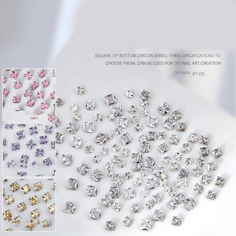 50pcs Square Pointed Bottom RhinestonesEmbrace Individuality Nail Art DIY Craft