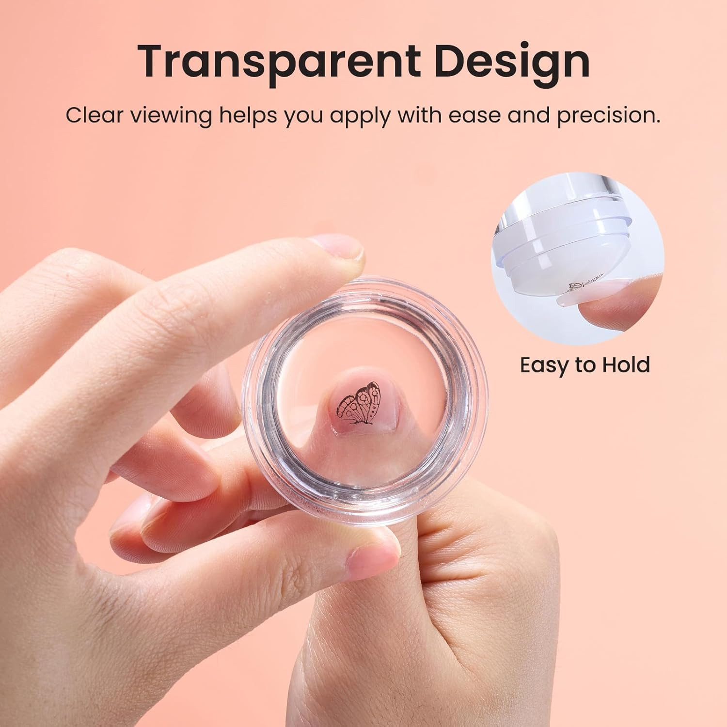 Nail Stamp French Tip Tool 4Pcs Short Clear Silicone Nails Stamping | and Long F