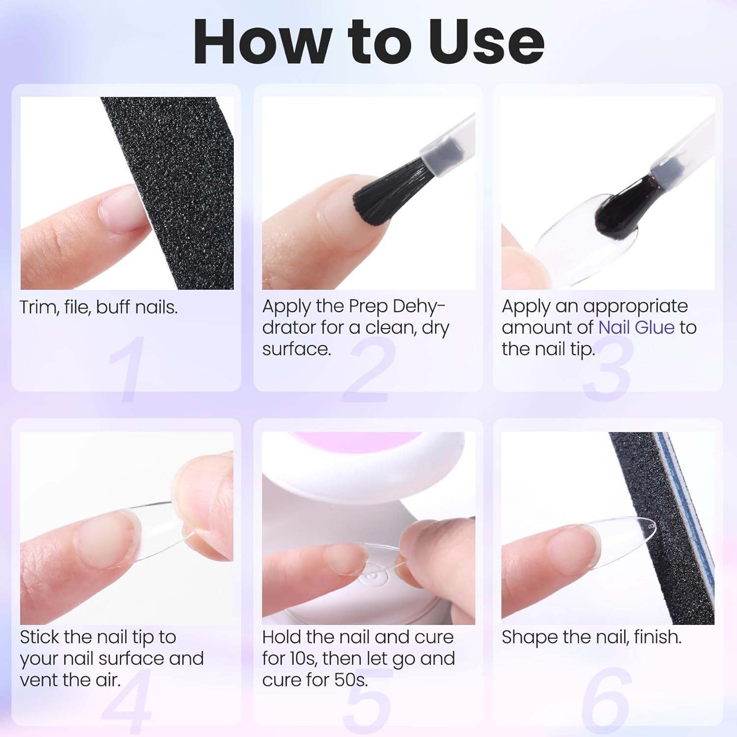 15ml 5 in 1 Nail Glue Gel for Nail Tips and Clear Acrylic Nails Long Lasting,…