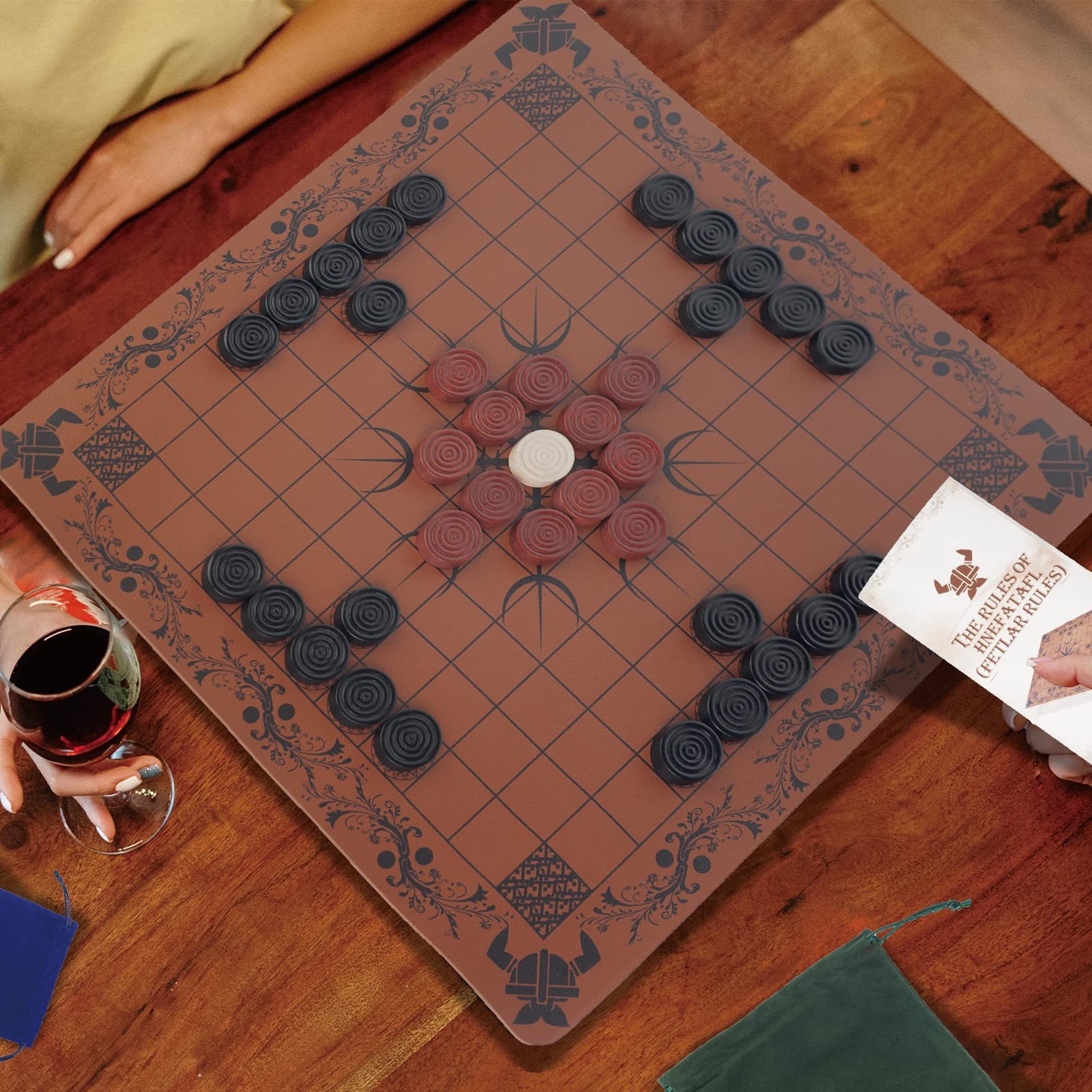 HNEFATAFL: Viking Chess Board Game, 14.2 inches by inches, Hnefatafl