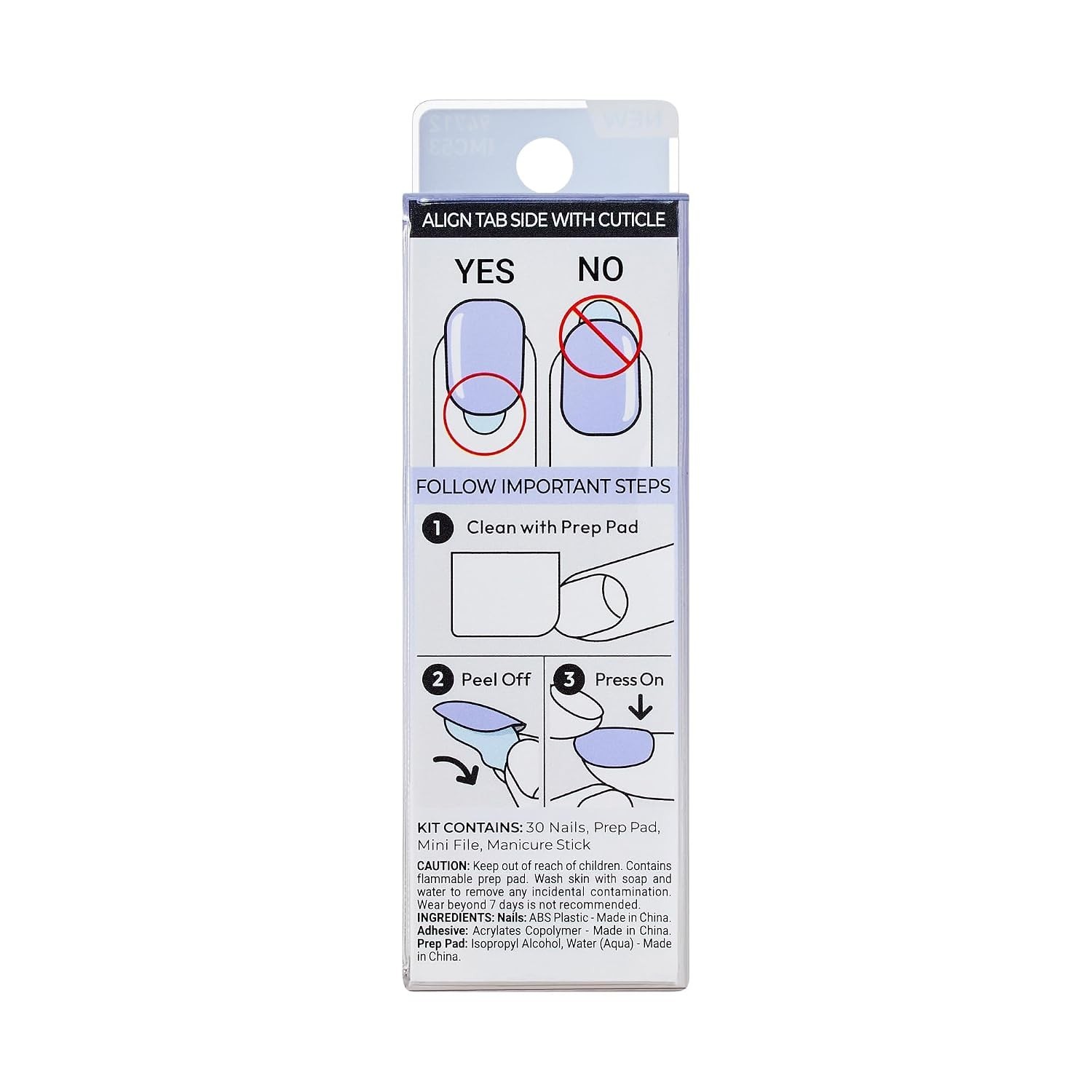 Color Ombre Press On Nails, ‘Friendzone’, Blue, Short Oval, PureFit Technolog…