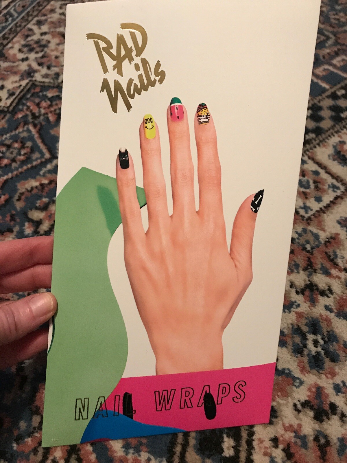 Rad Nails Nail Wraps Hearts Cat Smiley 20 Nail Decals +Nail File Forever 21 NEW!