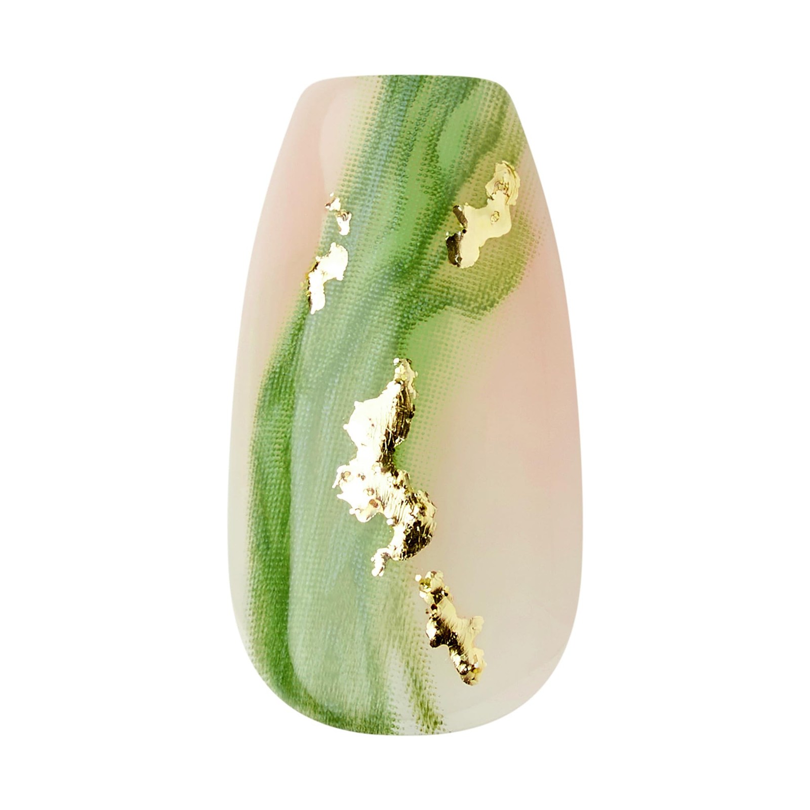 Kiss Impress No Glue Mani Press On Nails, Design, Medium, Neutral/green