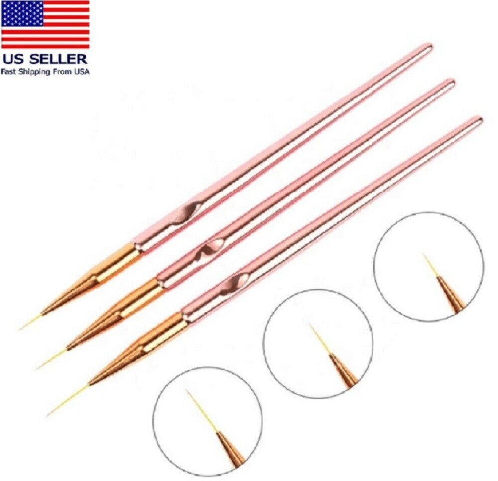 3 Pcs Nail Art Liner Brush Set – Precision Gel Polish Painting, Nail Design Pen
