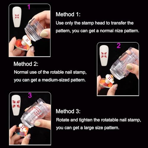 Upgraded Rotatable Nail Stamp Kit, French Tip Nail Art Stamper with Adjustable