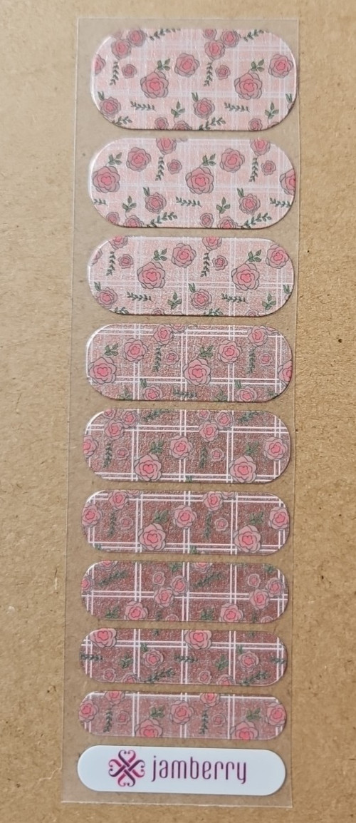 JAMBERRY MAY 2017 STYLEBOX T1: ROSE LATTICE HALF SHEET NAIL WRAP RETIRED