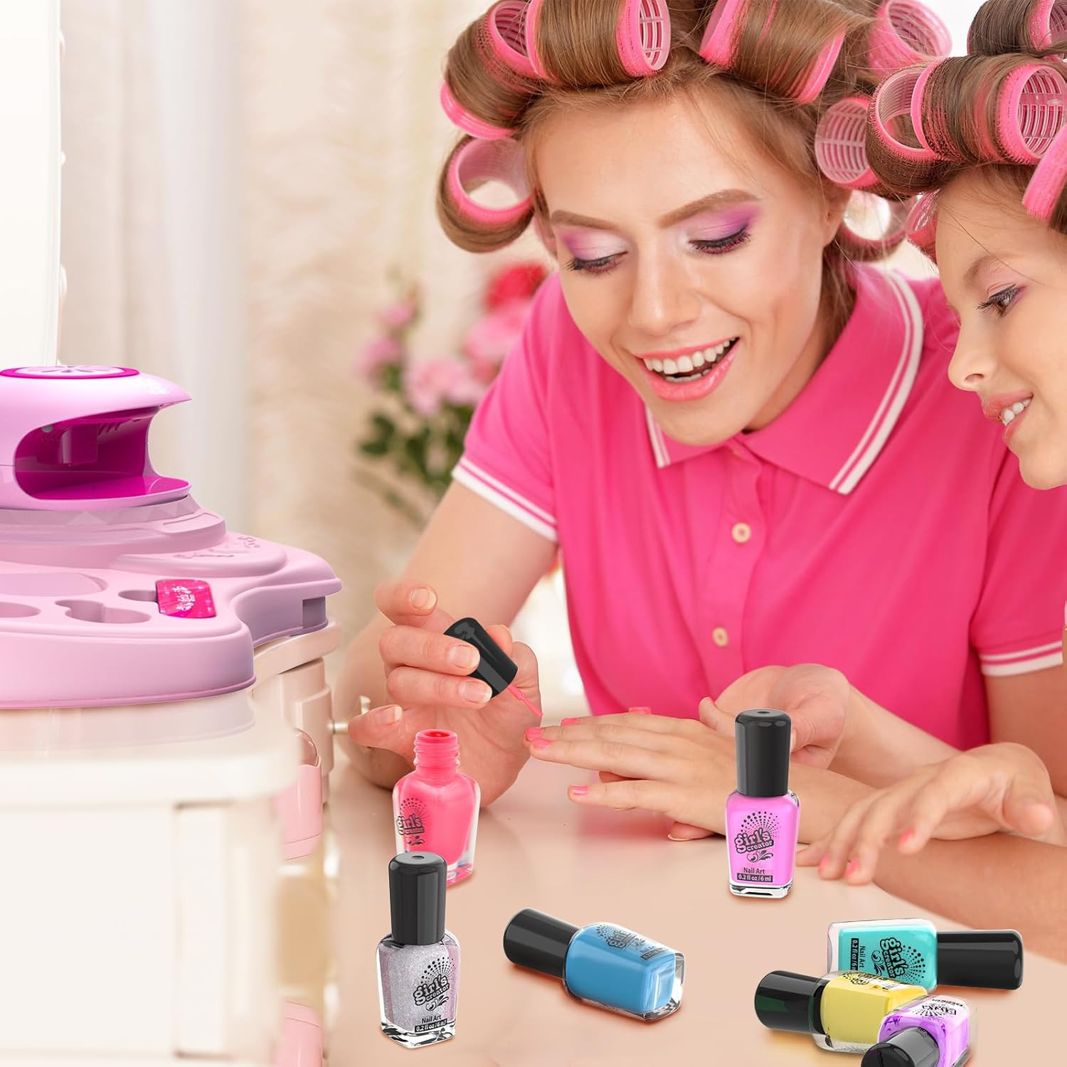 Nail Polish Set for Girls Ages 7-12, Kids Nail Art Studio Kit, Non Toxic Quick D