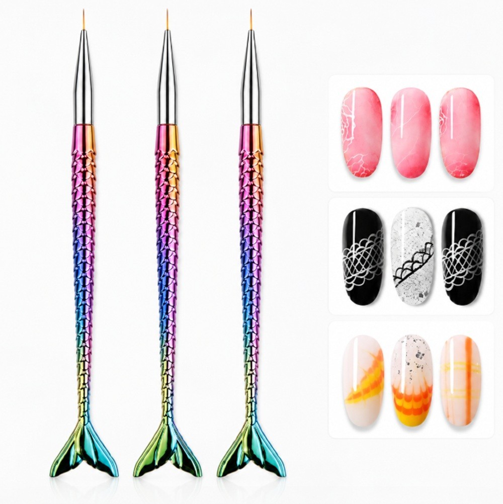 3 Pcs Nail Art Tool Set – Nail Art Pen, Dotting UV Gel Tool, and Liner Brush Set