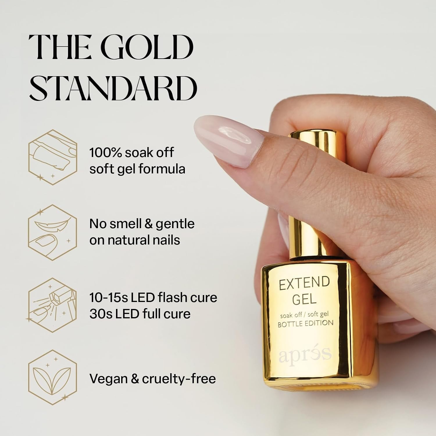 Signature Extend Gel in Elegant Gold – 15 ml for Adhesive Gel-X Nail Extensions