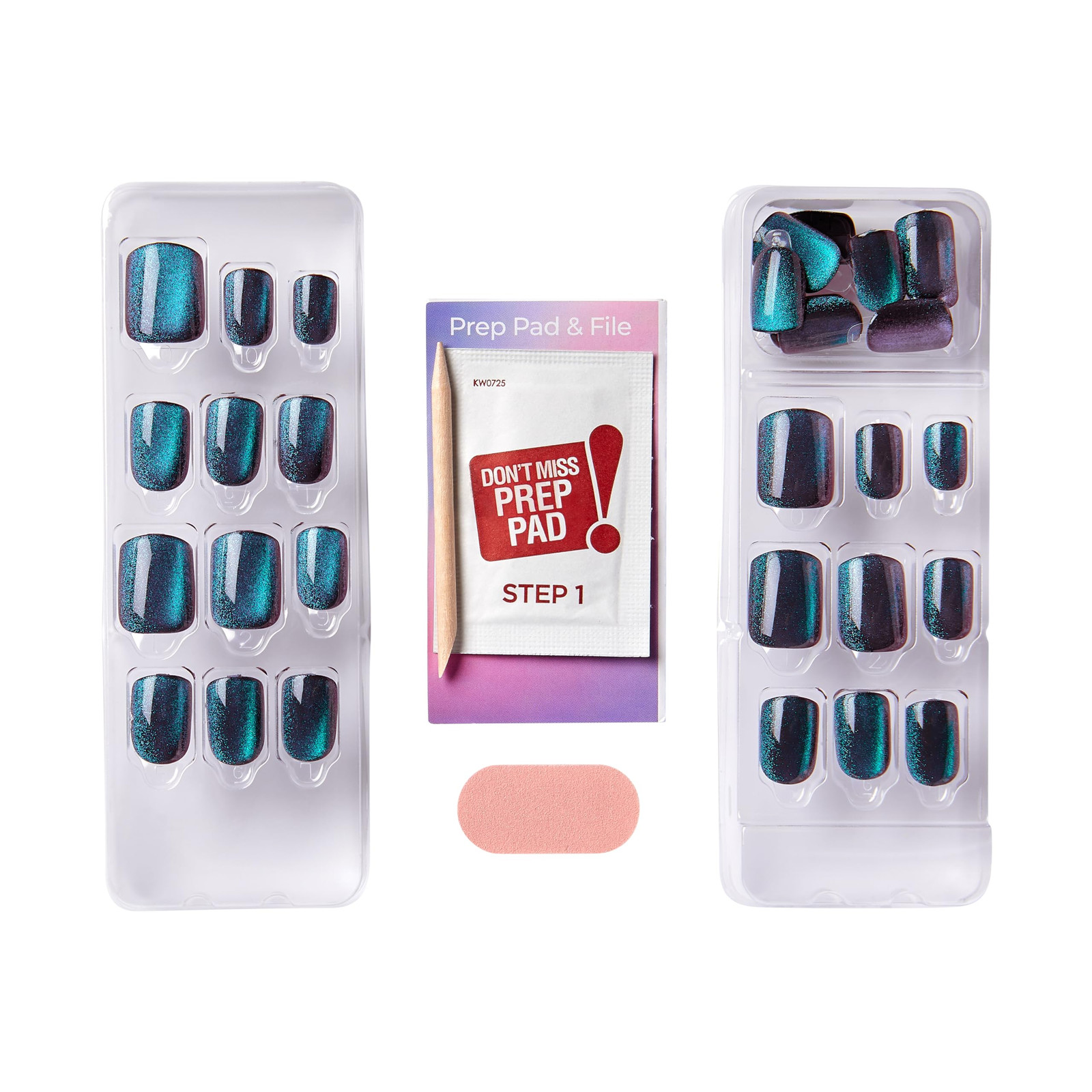 No Glue Press On Nails ColorFX 33 Fl Oz Gel Kit Metallic High Gloss Finish