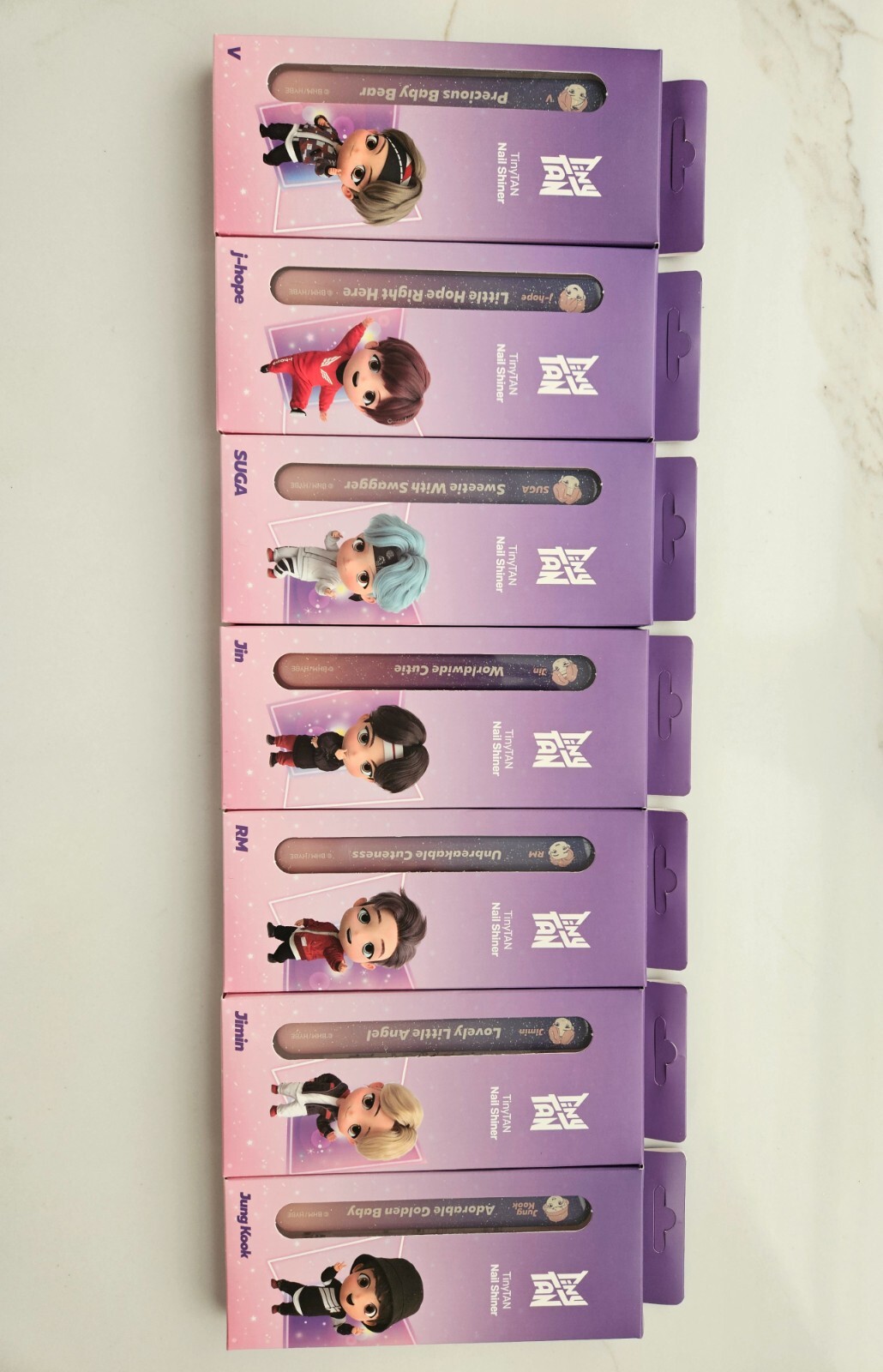 BTS COLLECTIBLES TINY TAN NAIL SHINERS (7pc set)