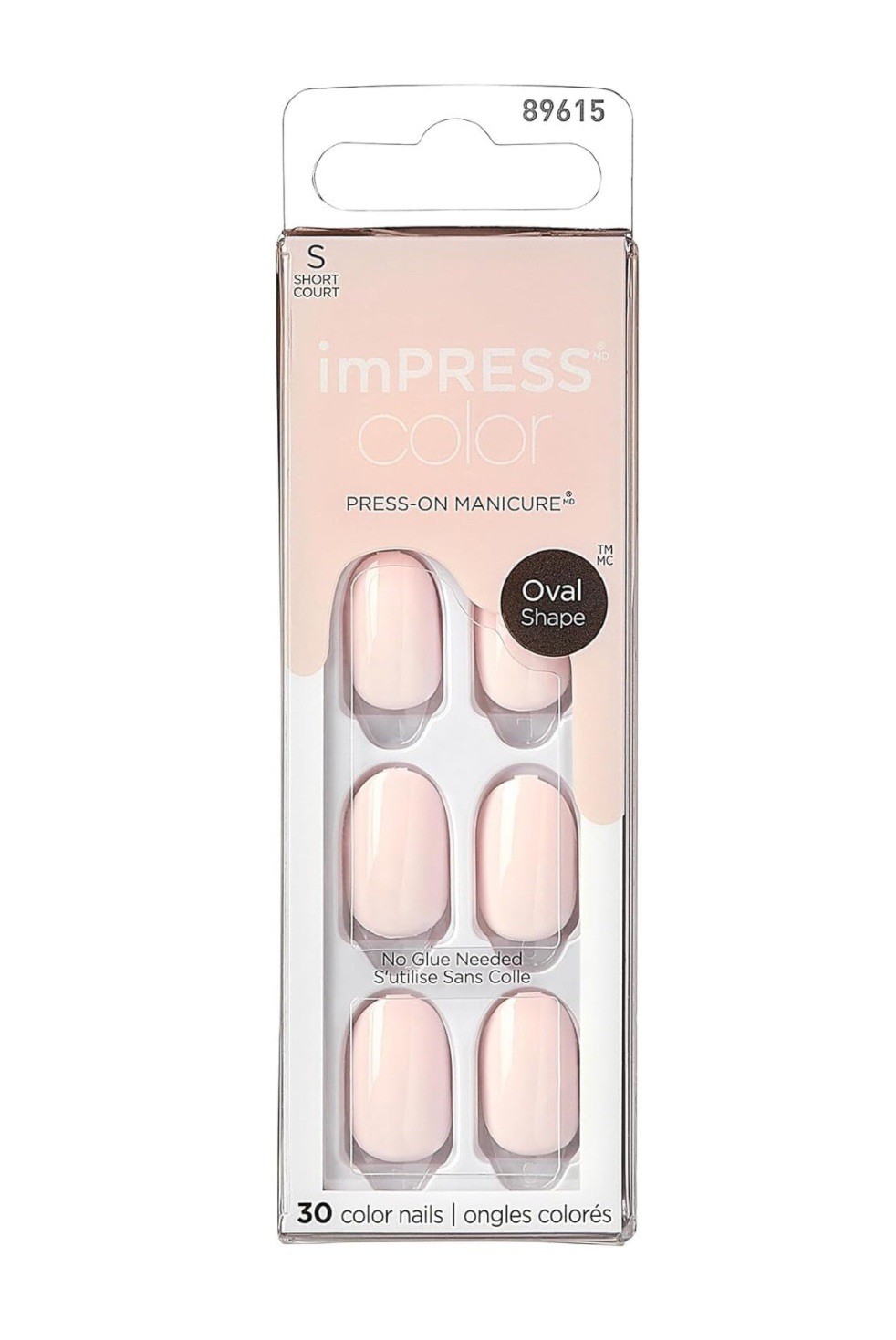 NEW KISS imPRESS Color Light Pink Oval Press-On Nails Tulips x1 VHTF
