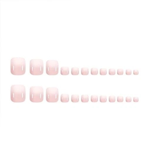 Press on Toenails Ombre Pink Fake Toe Nails Square False Toenails style23