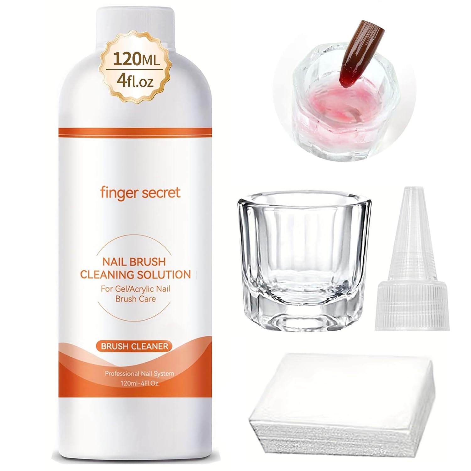 Nail Brush Cleaner & Revitalizing Solution – Fast-Acting Cleaner for Acrylic Bru