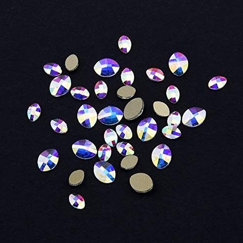 240pcs Flatback Crystals Mix – 12 Styles, Multi Sizes, Glass AB Rhinestones for