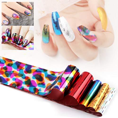 50 Sheets Holographic Nail Foil Transfer Stickers Paper, Nail Art Sticker