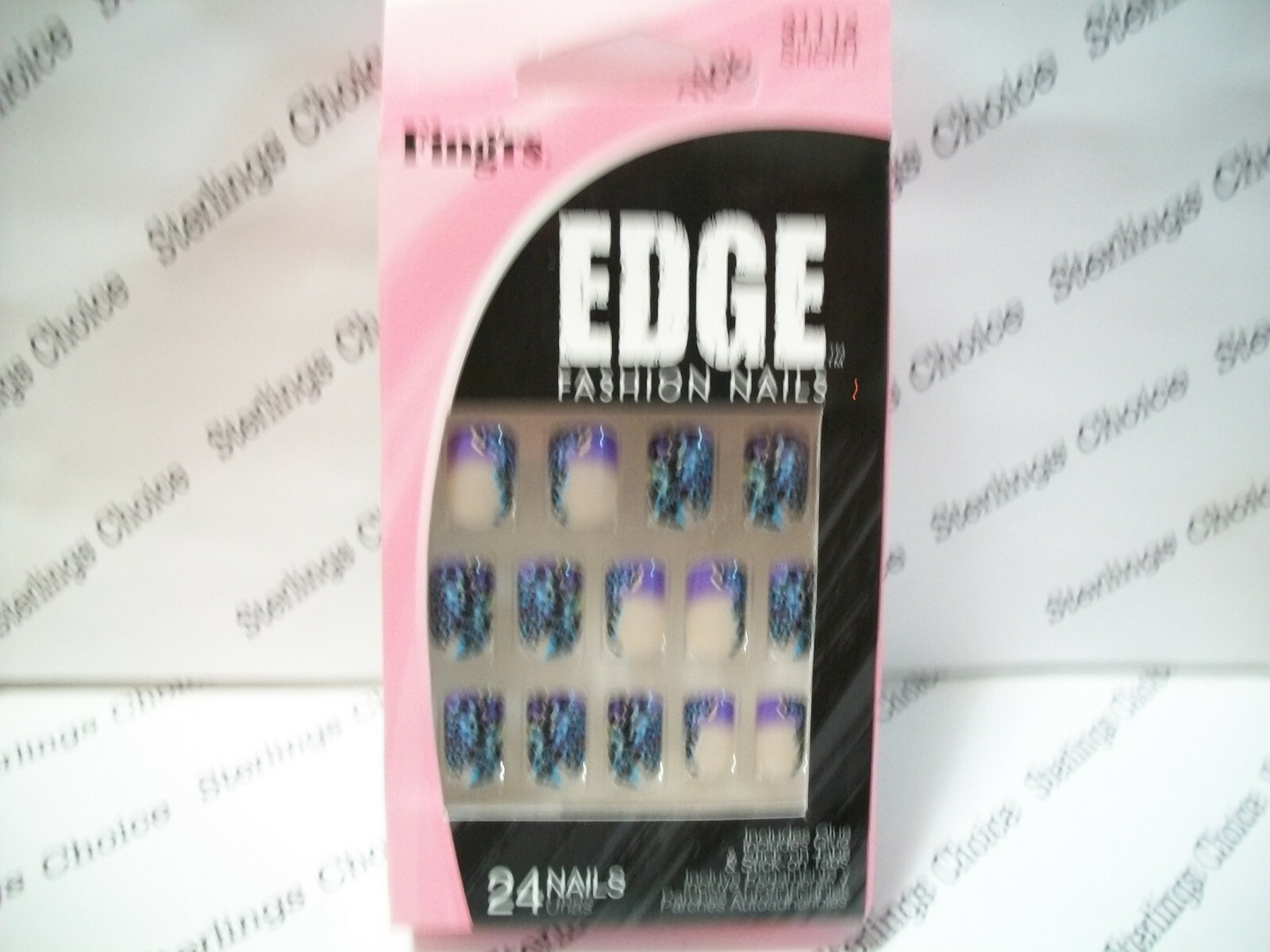 Fing’rs Edge Fashion Nails #31112 Purple Tips with Design