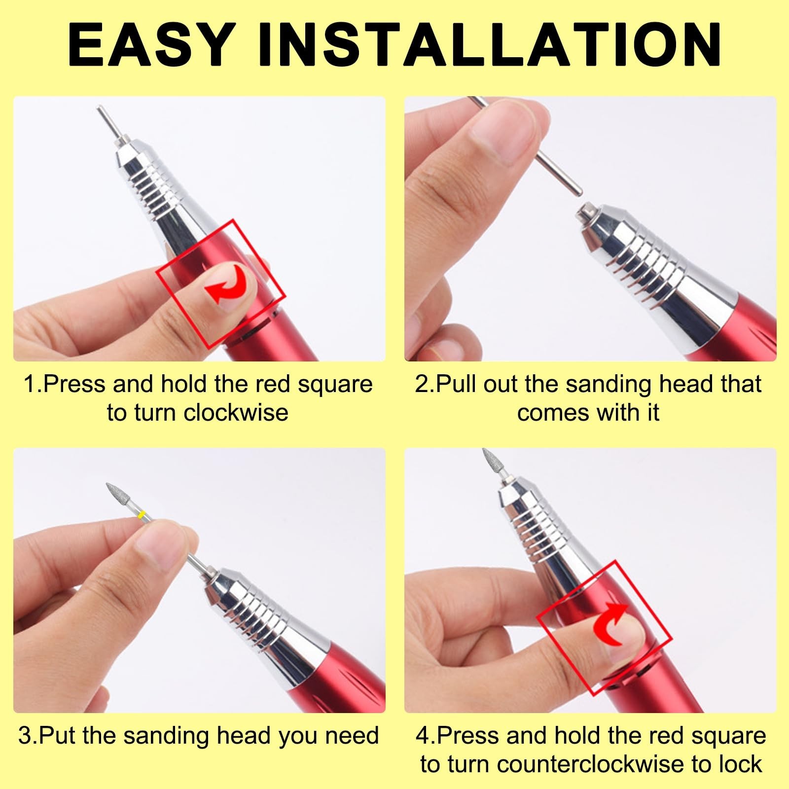 Nail Drill Bit Russian Manicure Drill Bits Nature Nail Buffer Bit for Cuticle…