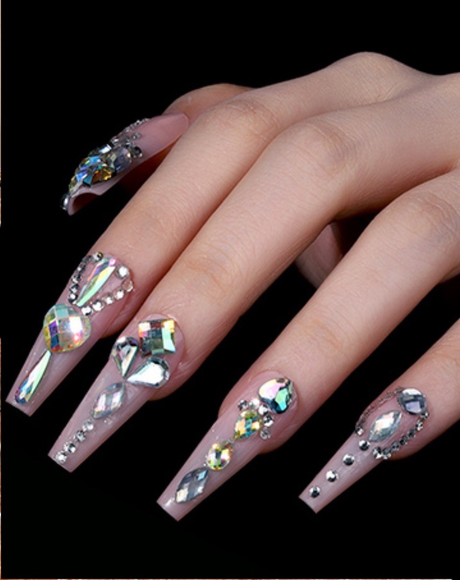 Nail Charms, Nail Rhinestones Kit with 8 Boxes of Nail Gems, 3D Charms for Nails
