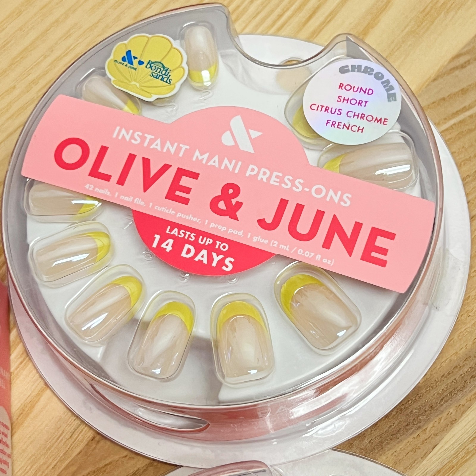 3X Olive & June Short Press-On Nails Squoval & Round NEW French Tip Checkerboard