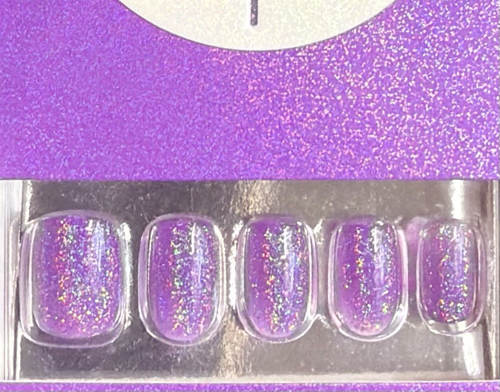 Red Aspen Short Squoval Acrylic Purple Glitter Glazed Exhale Stress, Sasha 💜